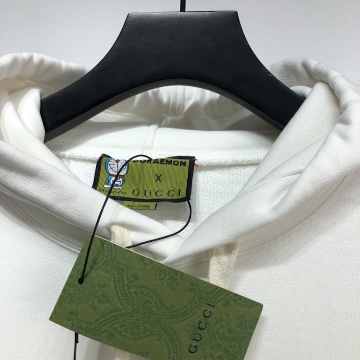 doraemon x G*u*i cotton hoodie white
