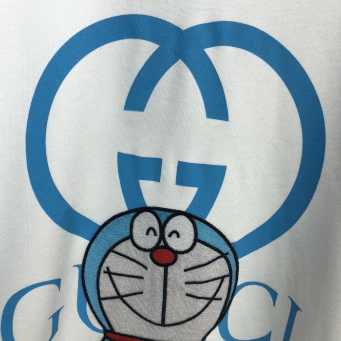 doraemon x G*u*i cotton hoodie white
