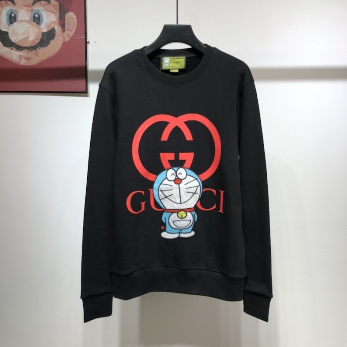 doraemon x G*u*i cotton sweatershirt black
