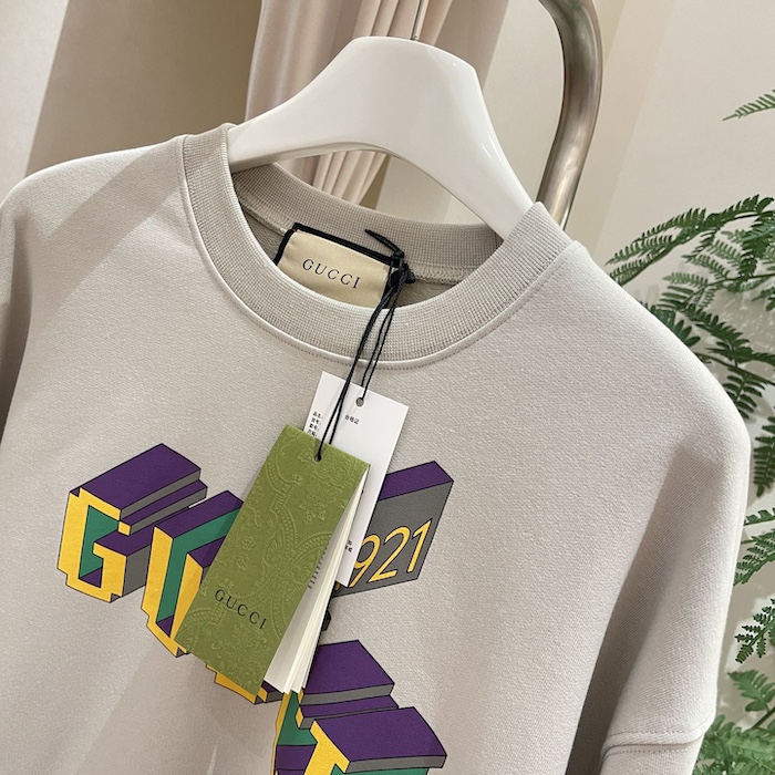 G*u*i cotton jersey sweatshirt with print 768530
