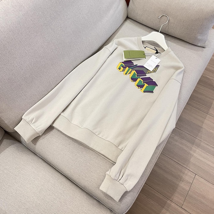 G*u*i cotton jersey sweatshirt with print 768530