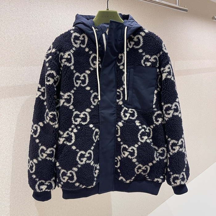 G*u*i gg fuzzy fabric jacquard jacket ‎771121