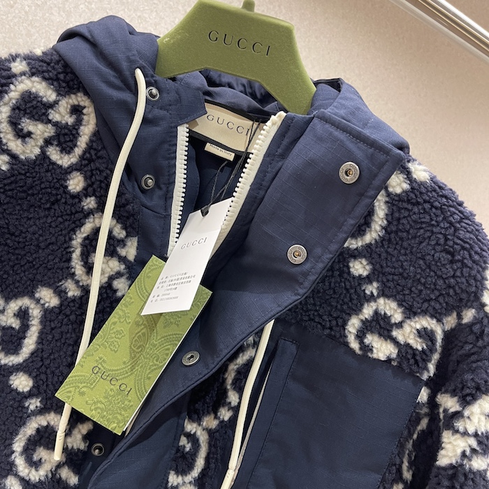 G*u*i gg fuzzy fabric jacquard jacket 771121