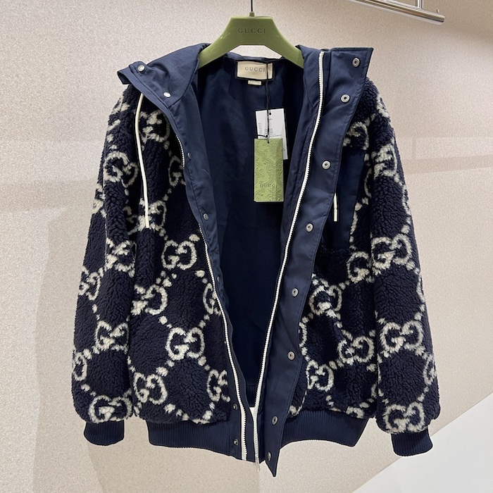 G*u*i gg fuzzy fabric jacquard jacket 771121