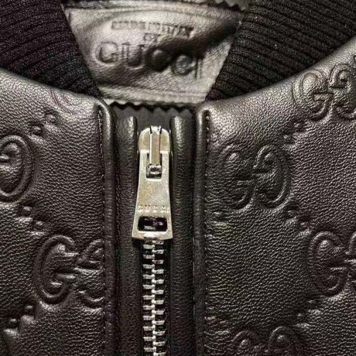 G*u*i gg leather bomber jacket 673925