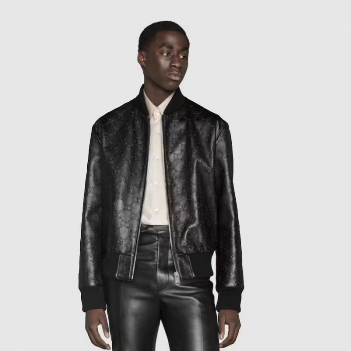 G*u*i gg leather bomber jacket 673925