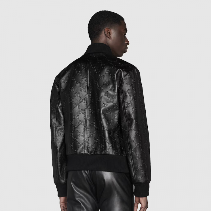 G*u*i gg leather bomber jacket 673925