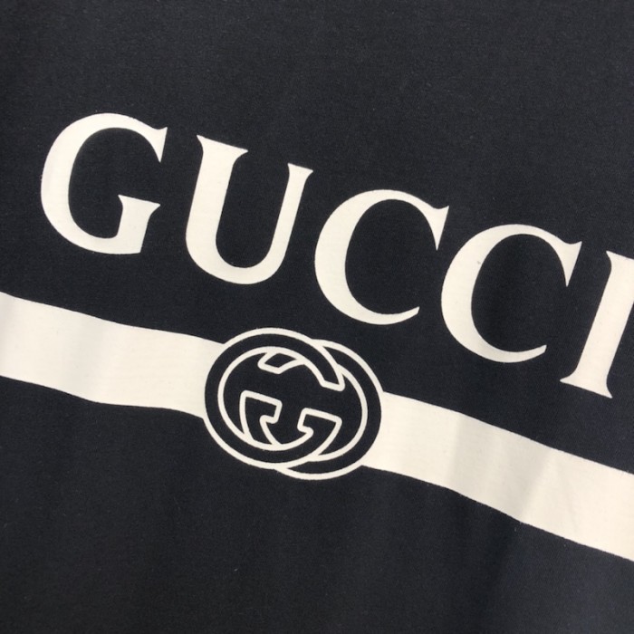 G*u*i oversize t-shirt with G*u*i logo black 457095