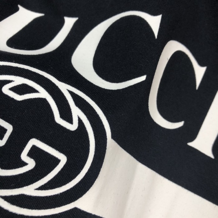 G*u*i oversize t-shirt with G*u*i logo black 457095