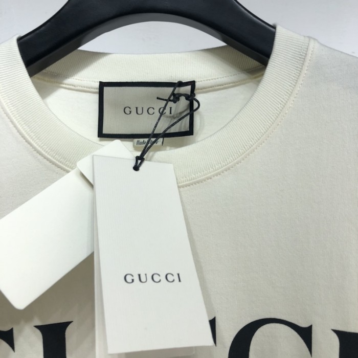 G*u*i oversize t-shirt with G*u*i logo ivory 457095