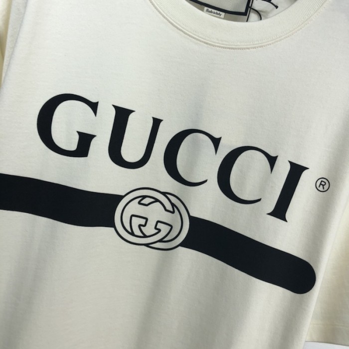 G*u*i oversize t-shirt with G*u*i logo ivory 457095