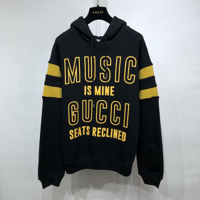 G*u*i 100 cotton hoodies black / yellow