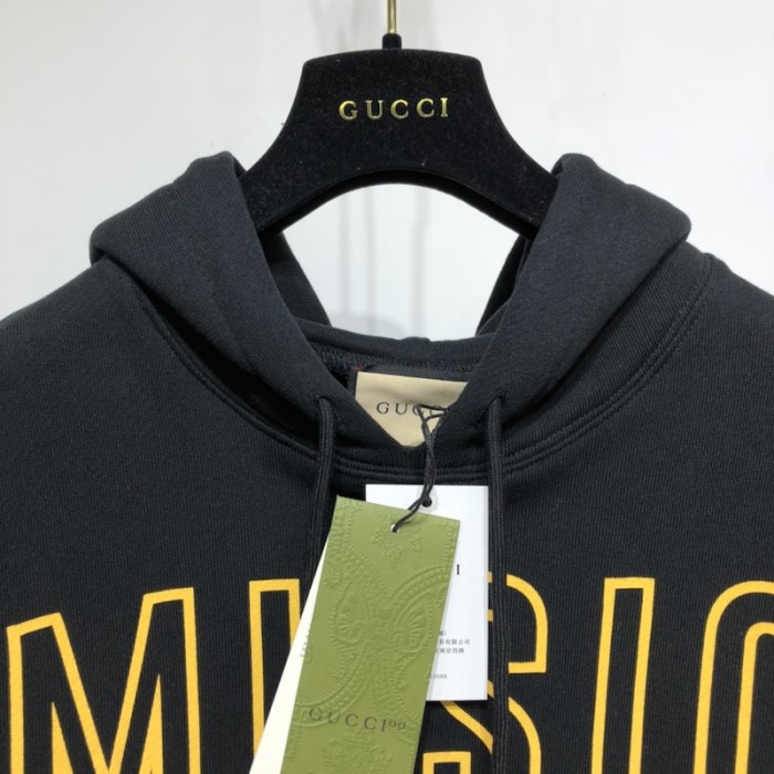 G*u*i 100 cotton hoodies black / yellow