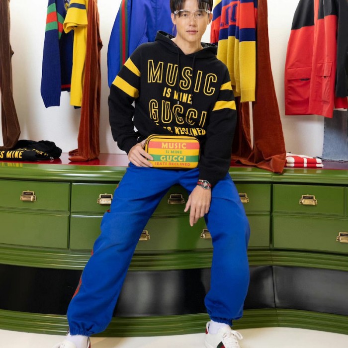 G*u*i 100 cotton hoodies black / yellow