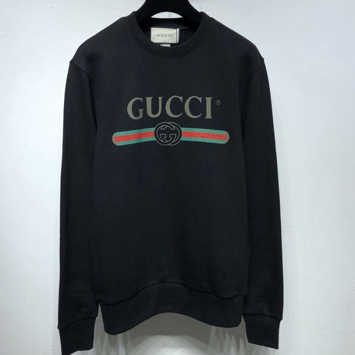G*u*i oversize sweatershirt with classic G*u*i logo black