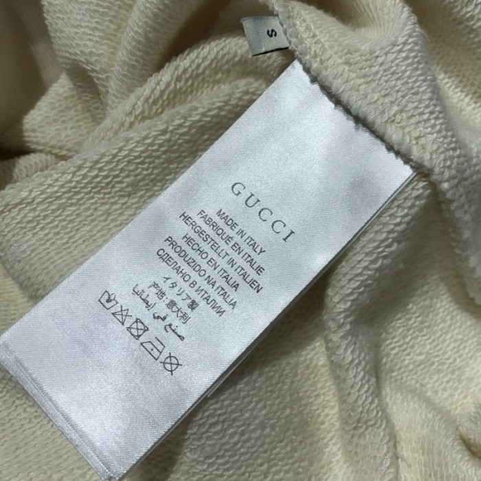 G*u*i oversize hoodie with classic G*u*i logo off white