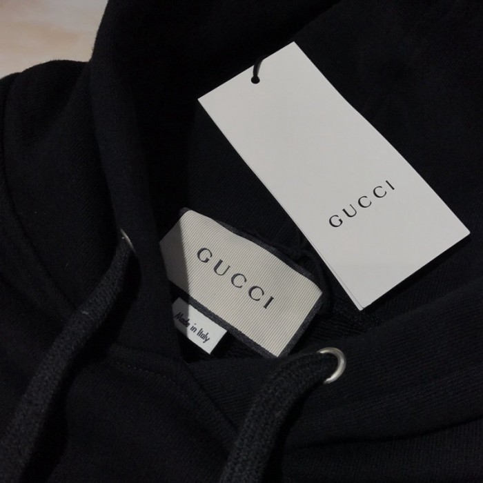 G*u*i oversize hoodie with classic G*u*i logo black
