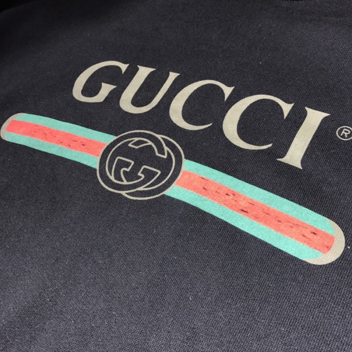 G*u*i oversize hoodie with classic G*u*i logo black