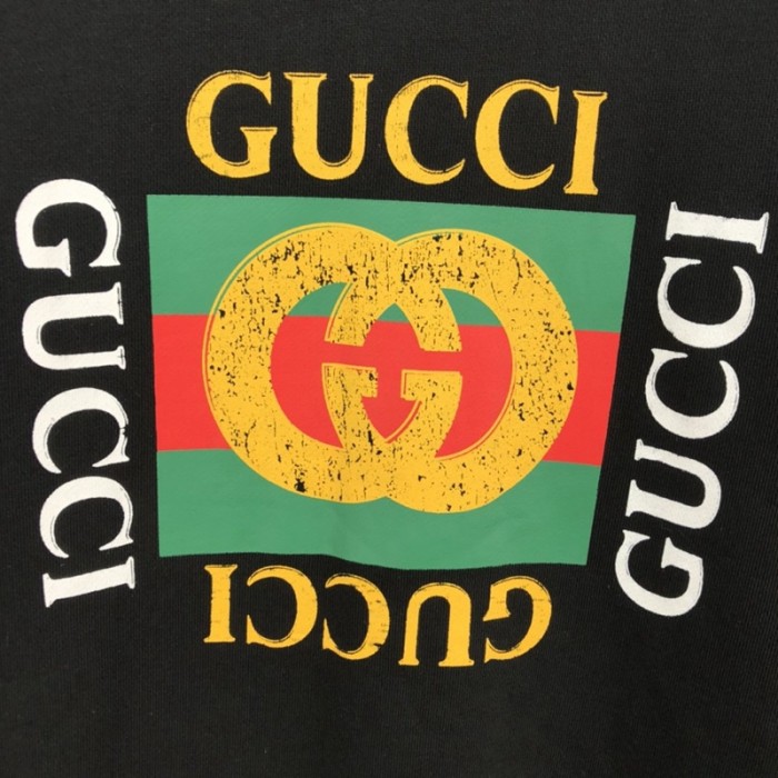 G*u*i oversize sweatshirt with G*u*i logo black