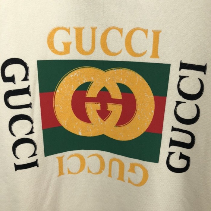 G*u*i oversize sweatshirt with G*u*i logo off white