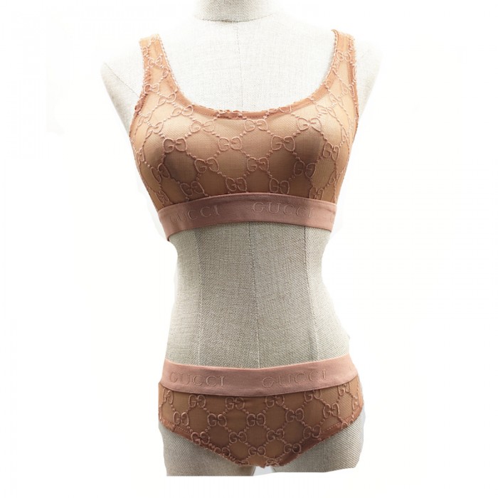 G*u*i bikini split with gg canvas nude