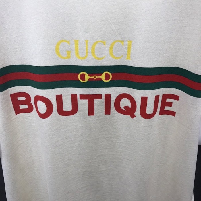 G*u*i boutique print oversize t-shirt off  white
