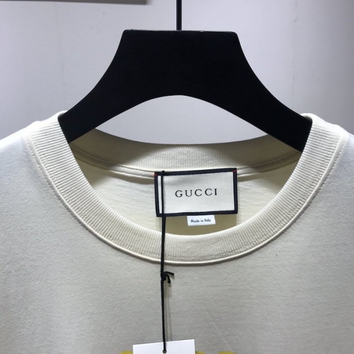 G*u*i boutique print oversize t-shirt off  white