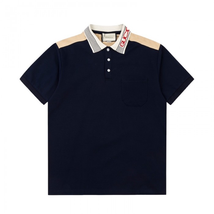 G*u*i cotton jersey polo shirt ‎727906 blue