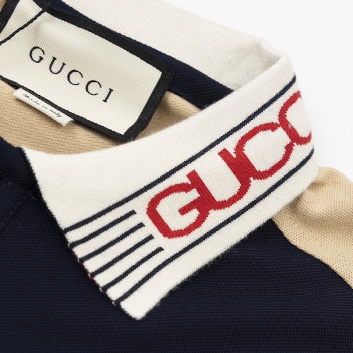 G*u*i cotton jersey polo shirt ‎727906 blue