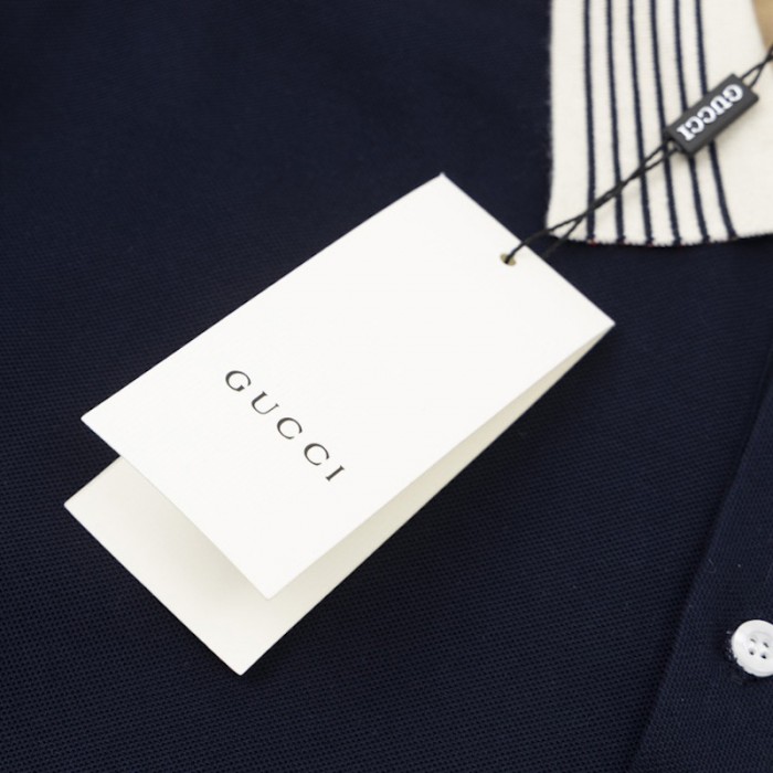 G*u*i cotton jersey polo shirt ‎727906 blue