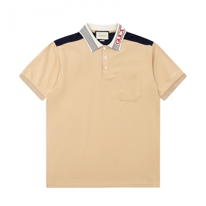 G*u*i cotton jersey polo shirt ‎727906 camel