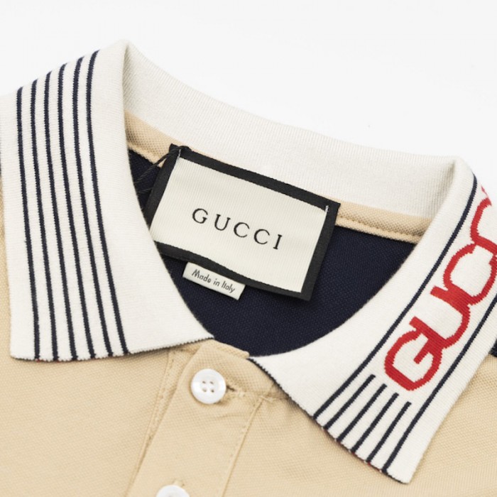 G*u*i cotton jersey polo shirt ‎727906 camel