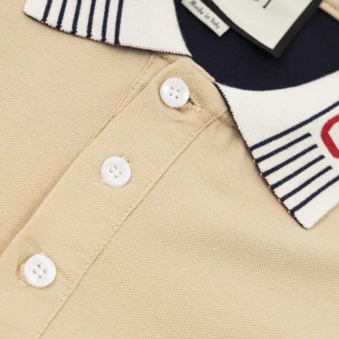 G*u*i cotton jersey polo shirt ‎727906 camel