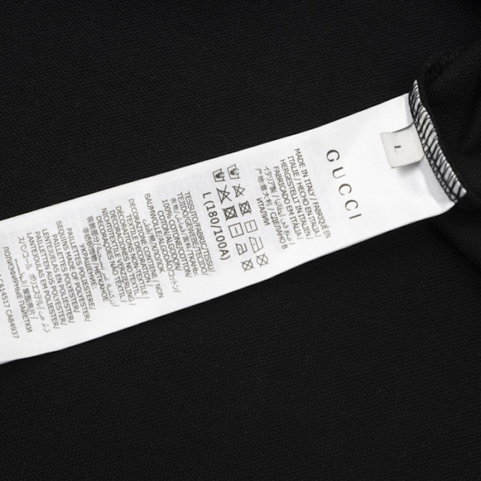 G*u*i cotton jersey polo shirt ‎with web 713997 black