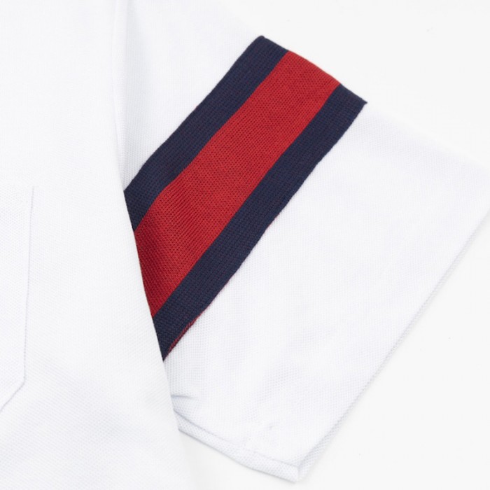 G*u*i cotton jersey polo shirt with web 713997 white