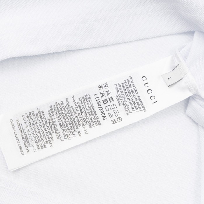 G*u*i cotton jersey polo shirt with web 713997 white