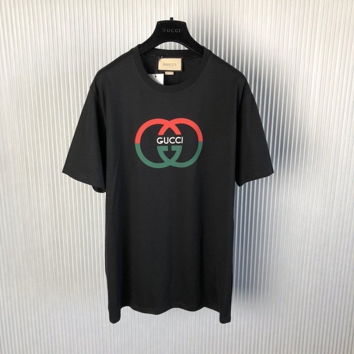 G*u*i cotton jersey printed t-shirt black ‎771758