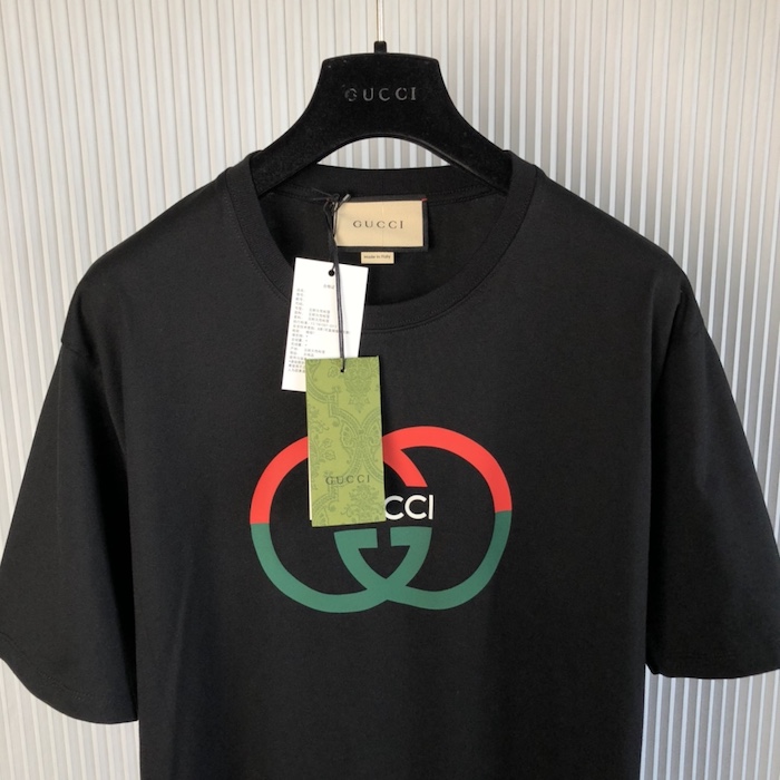 G*u*i cotton jersey printed t-shirt black 771758