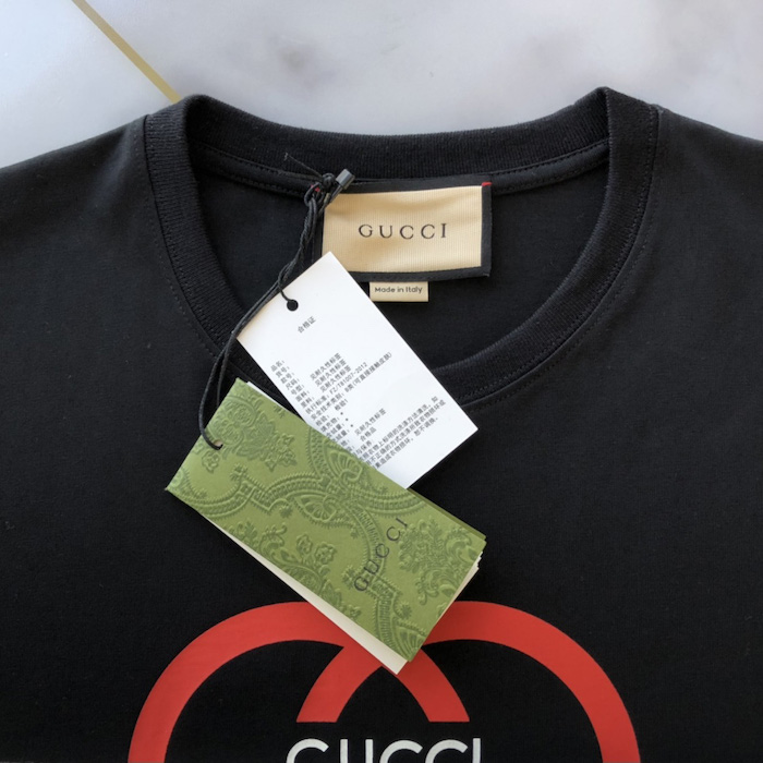 G*u*i cotton jersey printed t-shirt black 771758