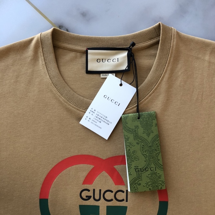 G*u*i cotton jersey printed t-shirt ‎camel ‎771758