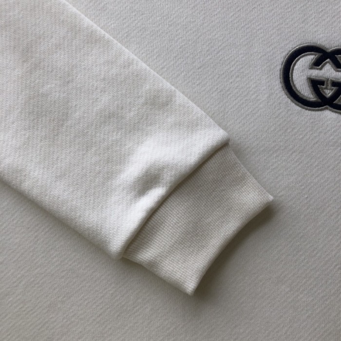 G*u*i cotton jersey hooded sweatshirt 753595 off white