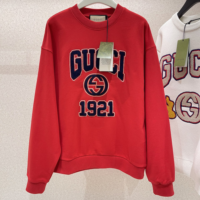 G*u*i cotton jersey sweatshirt with embroidery ‎768530