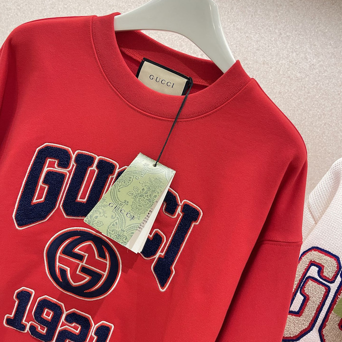 G*u*i cotton jersey sweatshirt with embroidery 768530