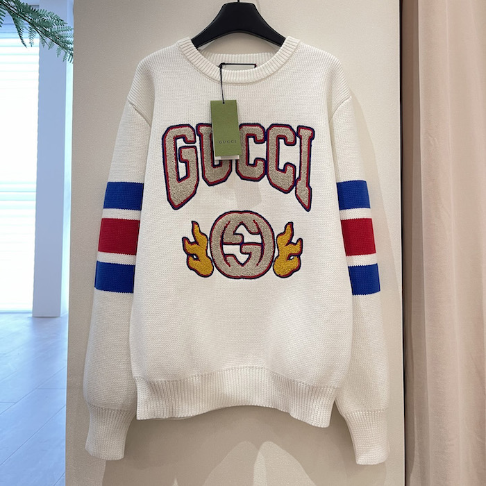 G*u*i cotton jumper with embroidery ‎770832