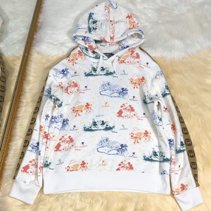 G*u*i x disney mickey mouse-print pullover hoodie