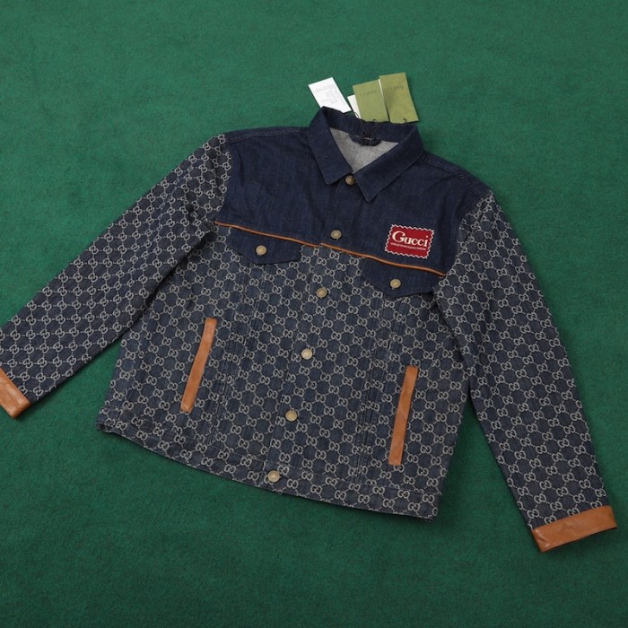 G*u*i eco washed organic denim jacket