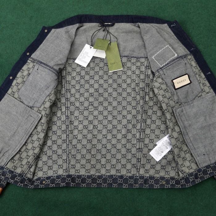 G*u*i eco washed organic denim jacket