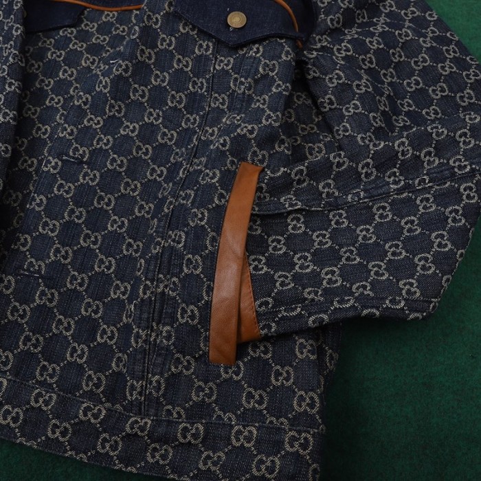 G*u*i eco washed organic denim jacket