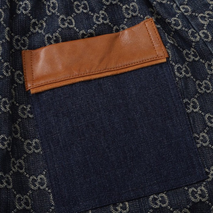 G*u*i eco washed organic denim shorts