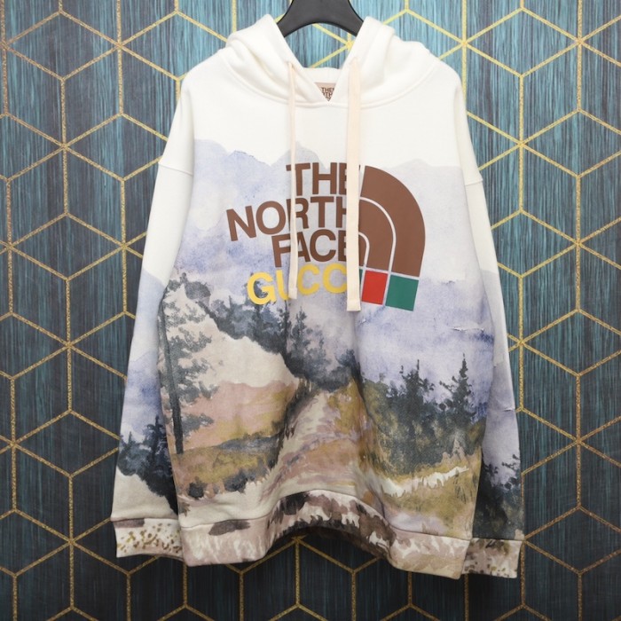 the north face x G*u*i forest print sweatshirt